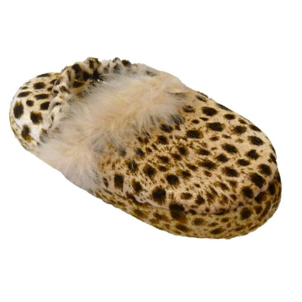 US 5 Details about   Inblu DELUXE Women Girl Classic Leopard Print Slippers Embelished with Fur
